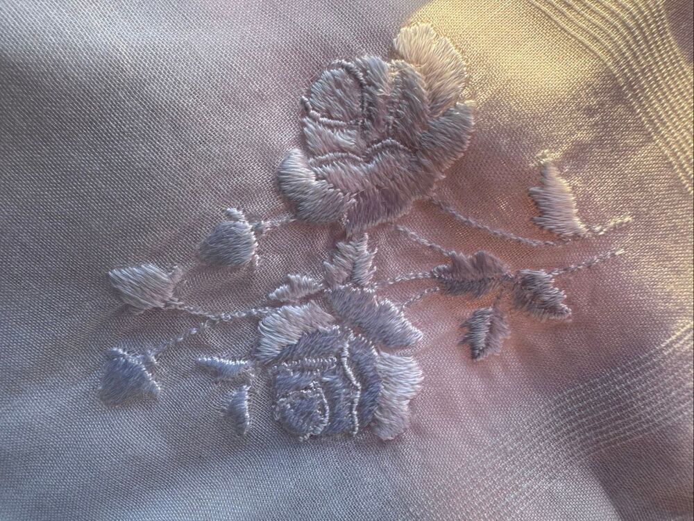 Vintage handkerchief delicate, white floral embroidered textile